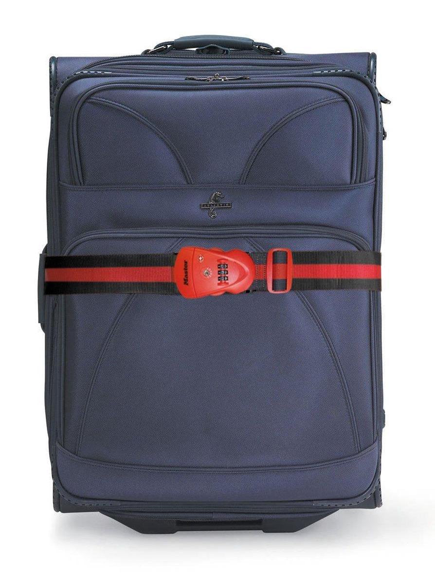 Masterlock - cinghia per valigia con serratura TSA - 190 cm - rosso nero