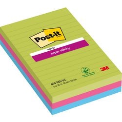 Notes super adesivi 6603suc2 post-it 102x152mm a righe assortiti