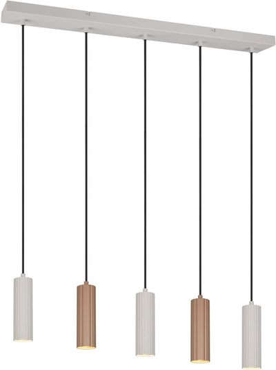 Trio soka - lámpara colgante - moca - excl. 5x gu10 5 w - montaje en techo - regulable en altura