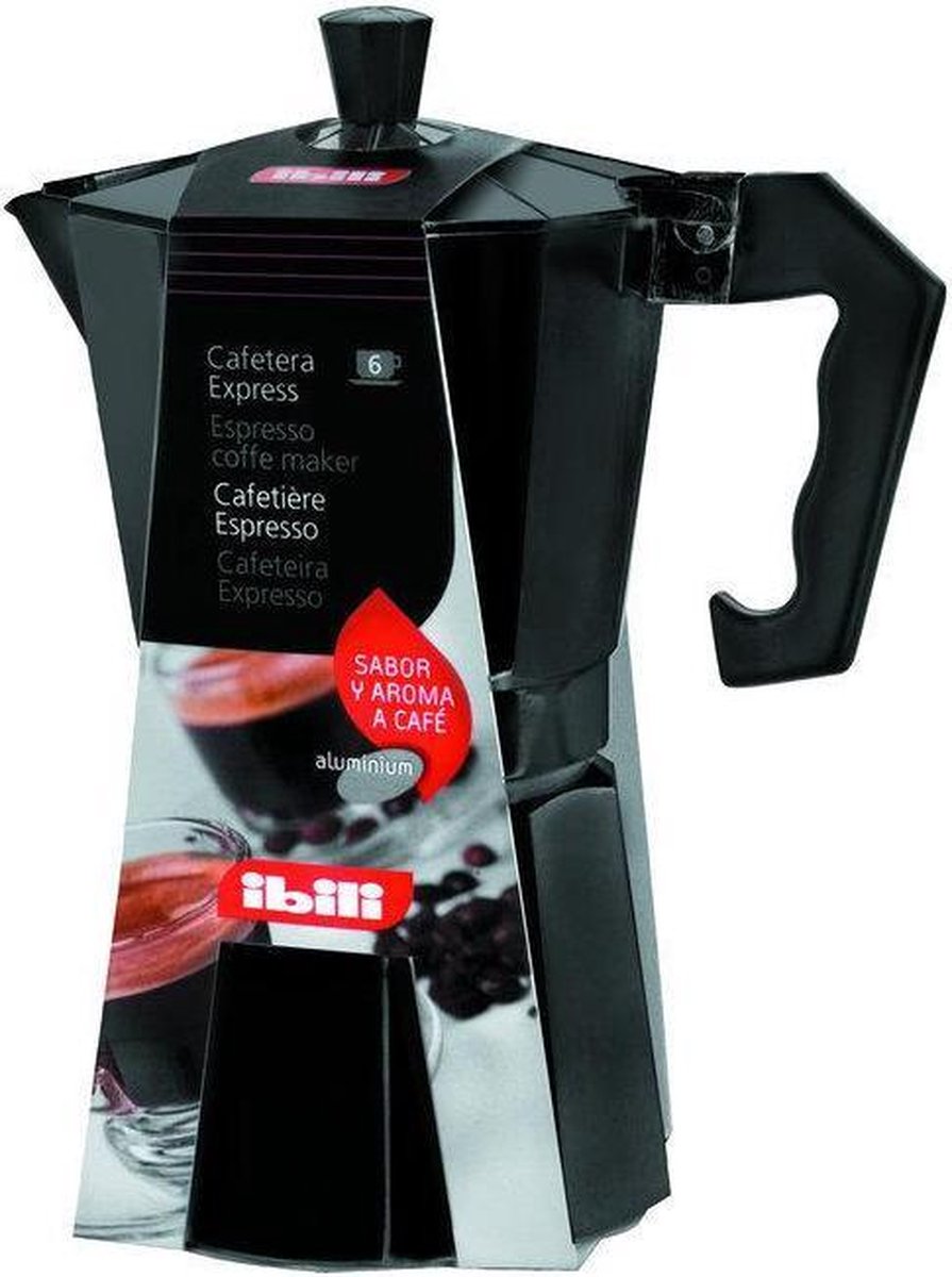 Kitchenbasics kitchen basics espressomaker - zwart - 3 kops
