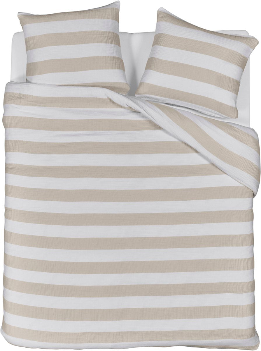 Copripiumino a righe Riviera maison - twin xl - 260x200 220 - sabbia