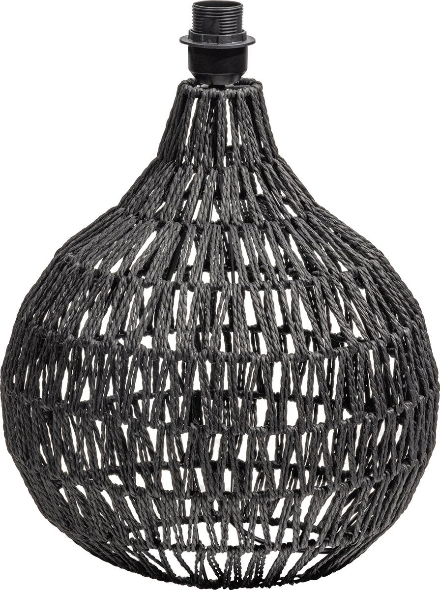 Base de lámpara de mesa Woood Macy - aspecto ratán - negro - 44x31x31