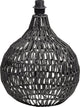 Base de lámpara de mesa Woood Macy - aspecto ratán - negro - 44x31x31