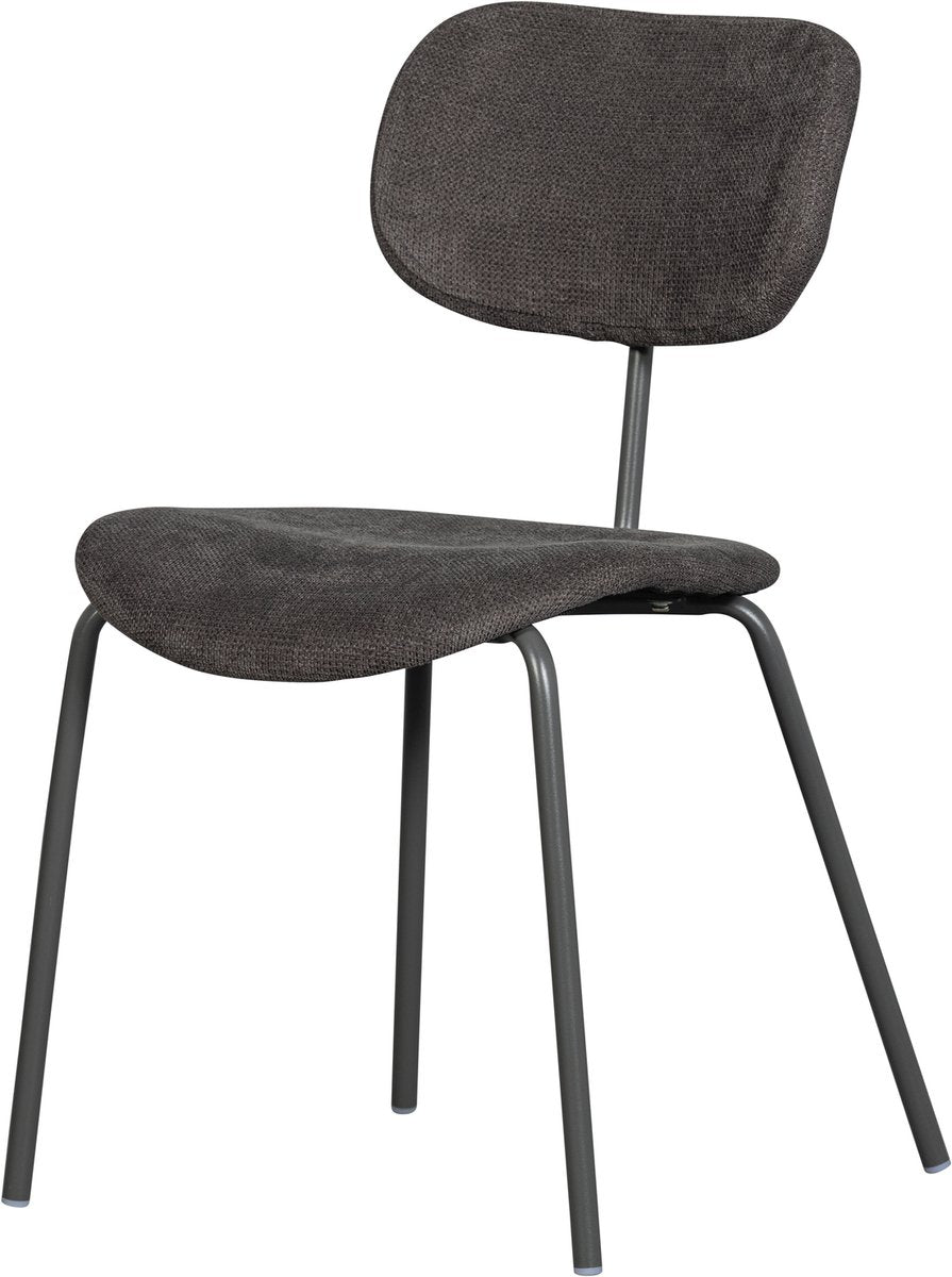 Woood link eetkamerstoel - ribstof - bruin grijs - 78x54x45