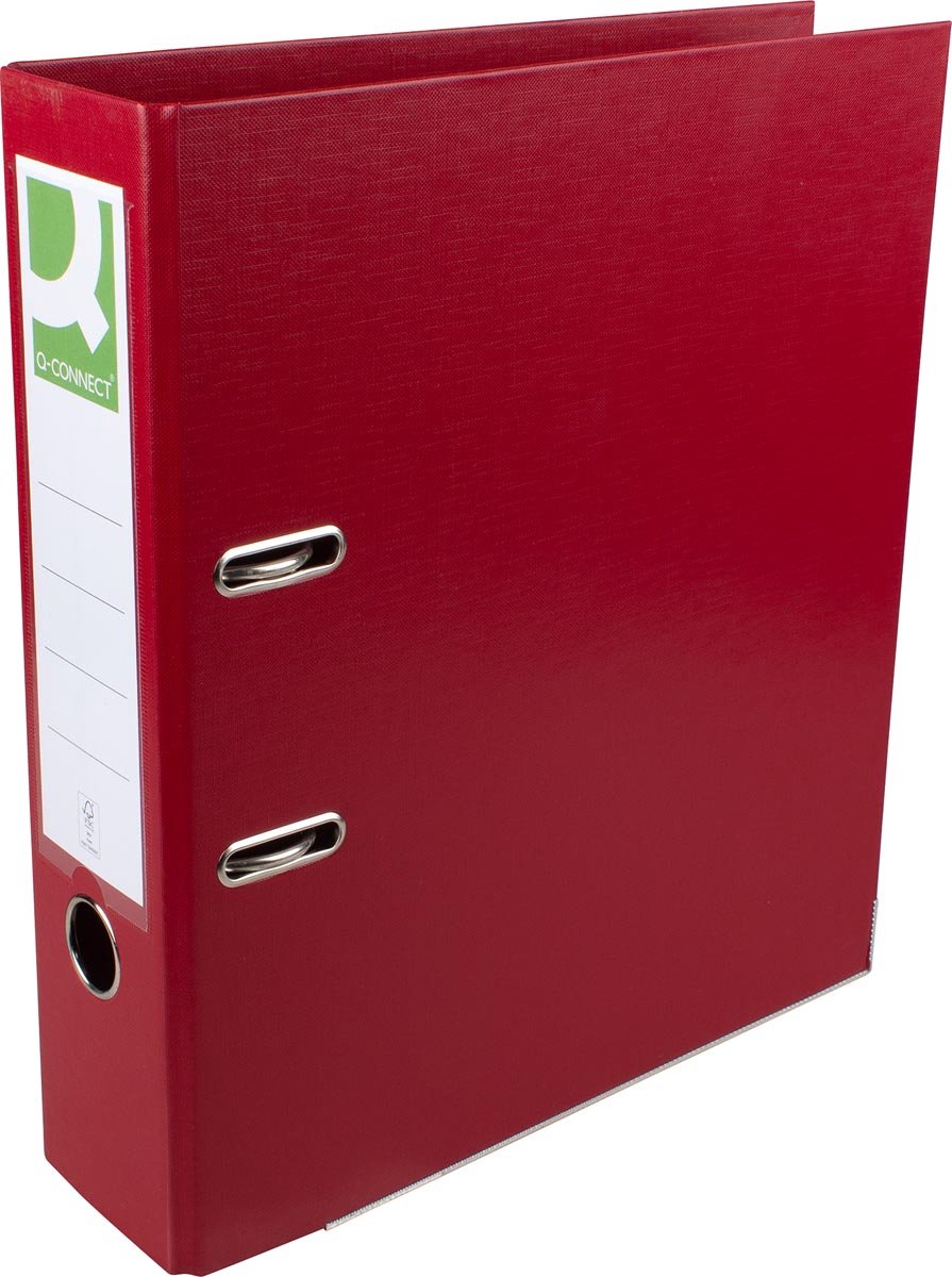 Raccoglitore Q-connect, per ft A4, interamente in pp, dorso da 8 cm, bordeaux