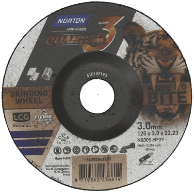 Disco abrasivo Norton quantum3 dischi abrasivi quamtum3 125 x 3 x 22,24