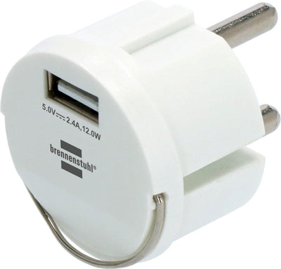 Brennenstuhl Silla de enchufe USB Burning Silla 2.4a, blanco