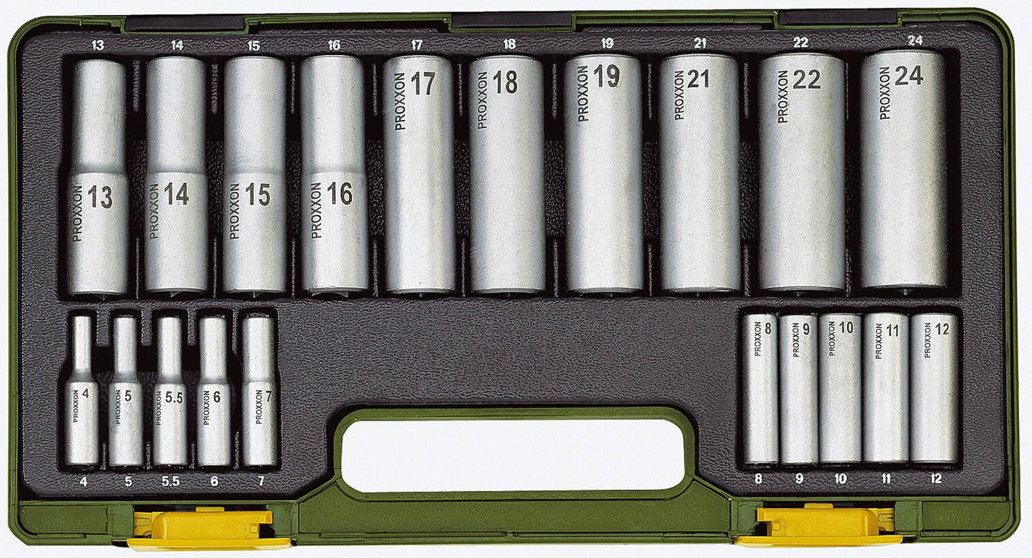 Proxxon dopsleutel set socket wrench sets 20-te. 1 2 and 1 4