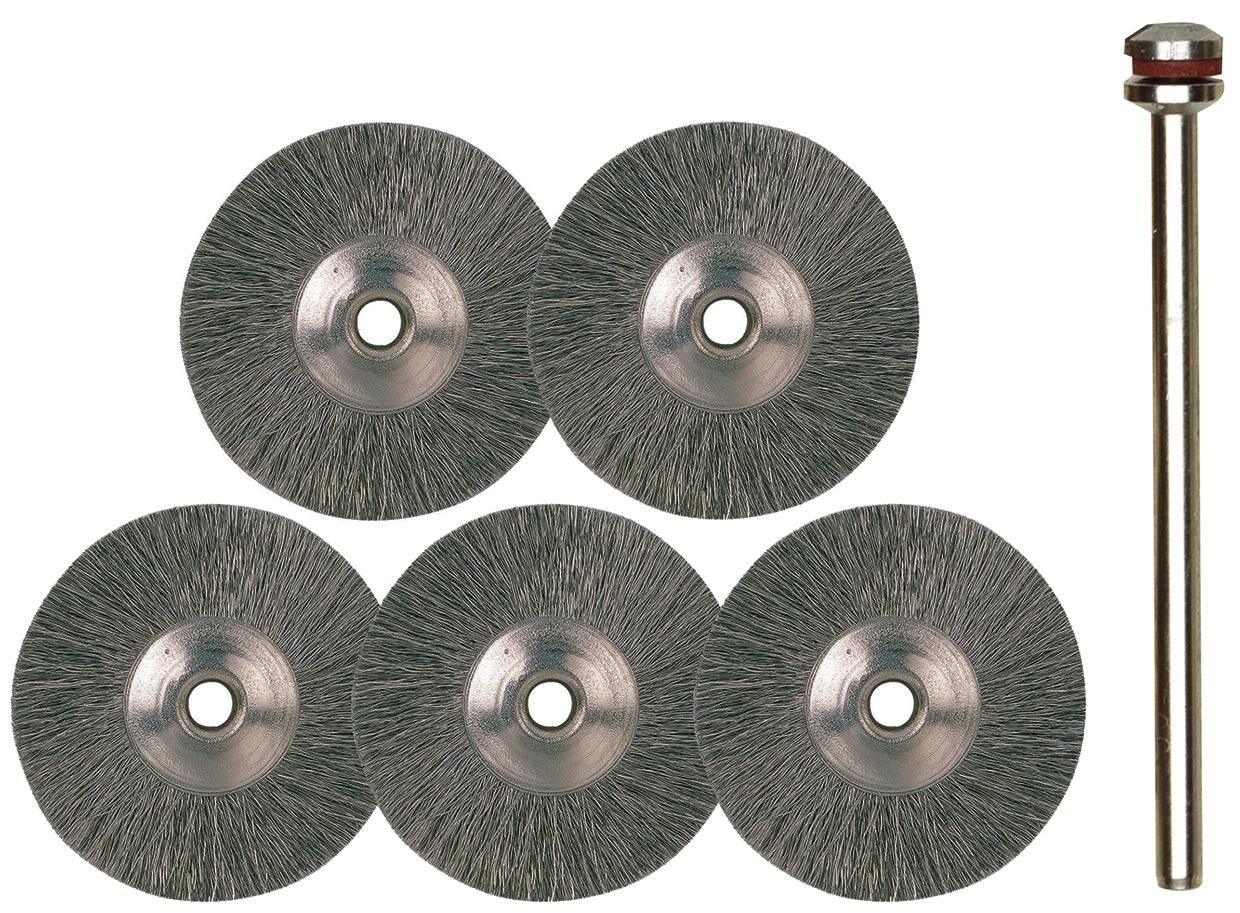 Proxxon set ronde staaldraadborstels round brush set steel d=22mm 5 pcs.