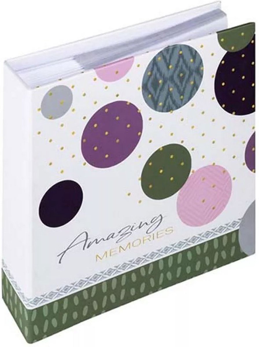 Walther me-486-a amazing memories - memo insteekalbum - formaat 22,5 x 22, 5 cm - 200 foto's 10 x 15 cm - groen