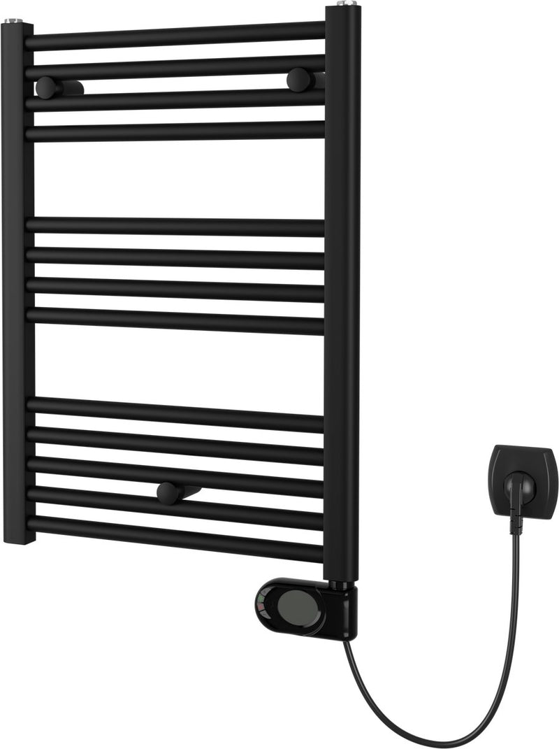 Radiatore scaldasalviette elettrico Plieger Elba - scaldasalviette - con cronotermostato - 70,2 cm x 50 cm - 300 watt - nero opaco