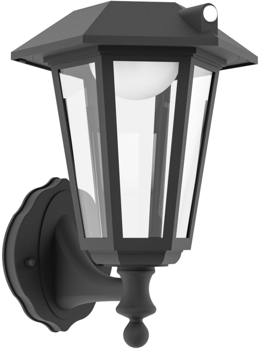 Lampada da parete solare da esterno Eglo Prietta - sensore - ricaricabile - LED - 26,6 cm - nera