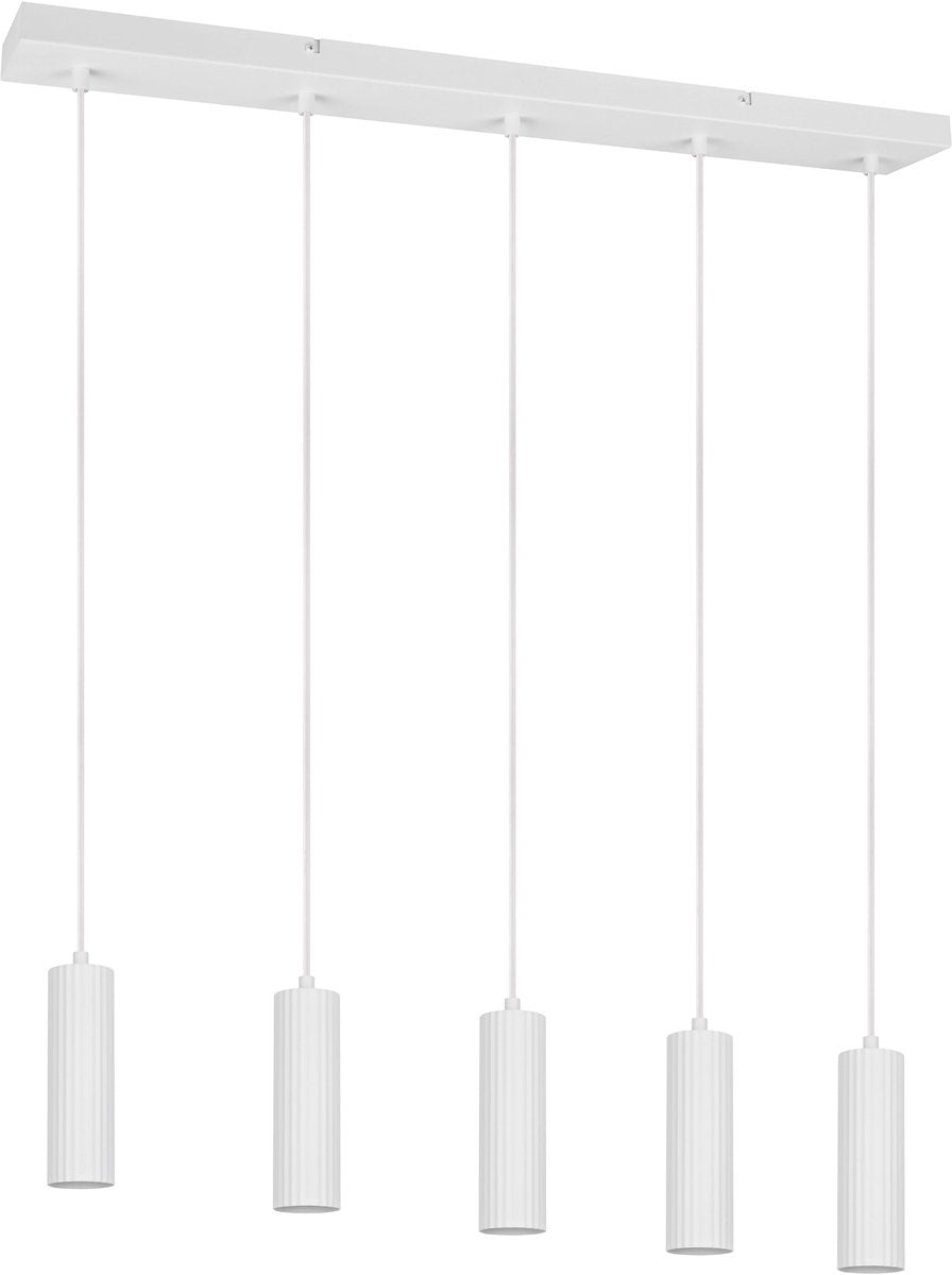 Trio soka - hanglamp - wit mat - excl. 5x gu10 5 w - plafondbevestiging - in hoogte verstelbaar