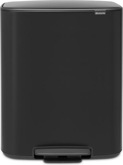 Pattumiera Brabantia bo - 60 litri - 1 scomparto - nero opaco