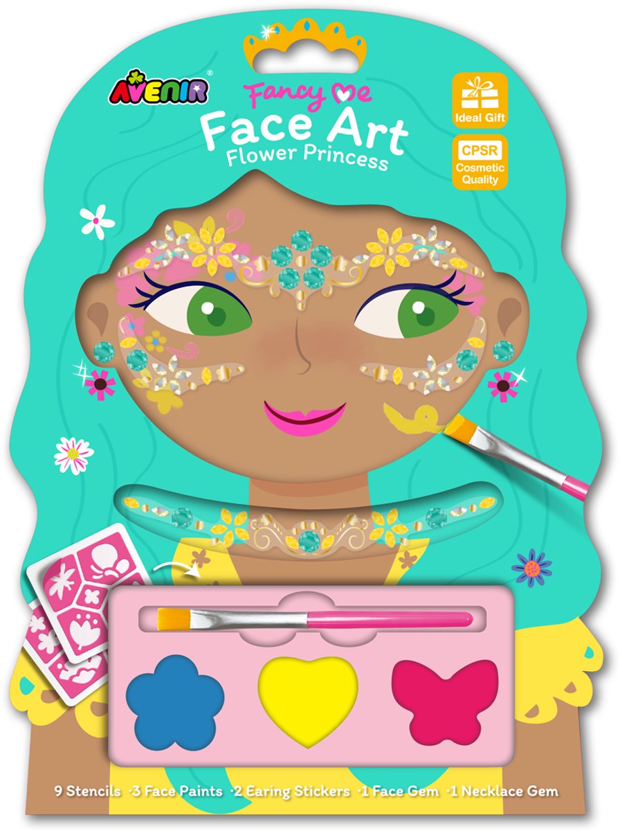Avenir face art - bloemenprinses - met gezichtsverf en stickers - creatief spelen - 3 jaar
