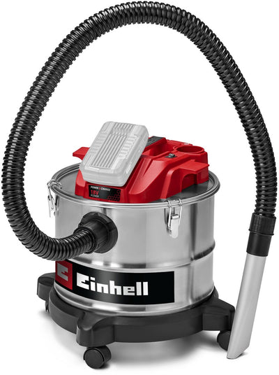 Aspirador de cenizas a batería Einhell te-av 18 15 li c solo - power x-change - 18 v li-ion - 15 l - 100 mbar - longitud diámetro manguera de aspiración: 1,2 m ø36 mm - sistema de limpieza de filtro - función de soplado - excl. batería y cargador
