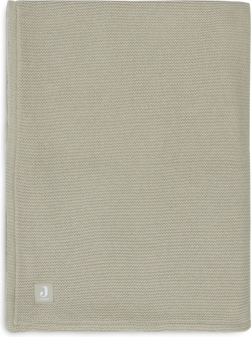 Jollein - coperta per lettino 100x150 cm maglia basic - coperta per bebè - pile verde oliva