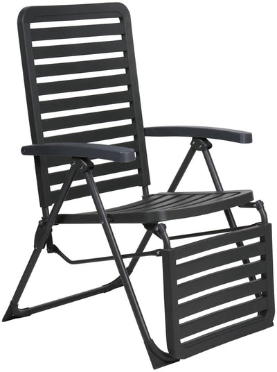 Lifetime Garden Silla de jardín ajustable - Jardín con tumbona y asiento - Silla de camping plegable - 104 x 62 x 151 cm - Negro