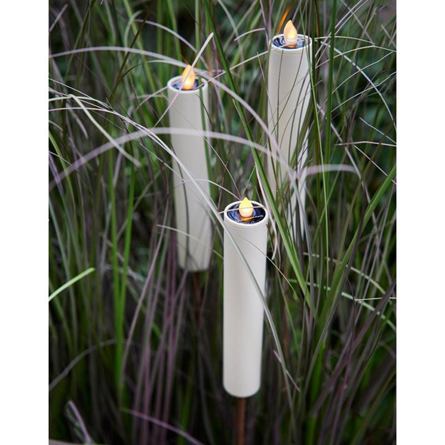 Torcia a candela solare Lumineo LED ø4-h90cm bianca