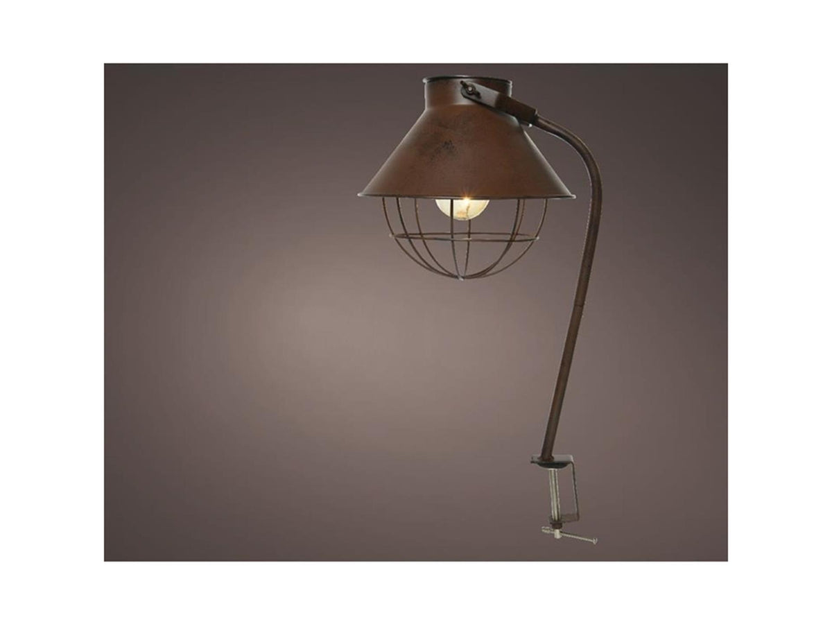 Lumineo led balkonverlichting metaal ø22-h47.5cm op batterij met 6 uurs timer bruin