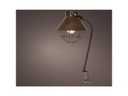 Lumineo led balkonverlichting metaal ø22-h47.5cm op batterij met 6 uurs timer bruin - afbeelding 1