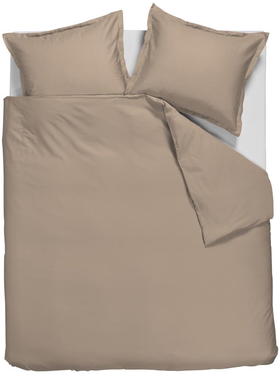 Funda nórdica uni satén Ambiante - camas gemelas - 240x200 220 cm - taupe