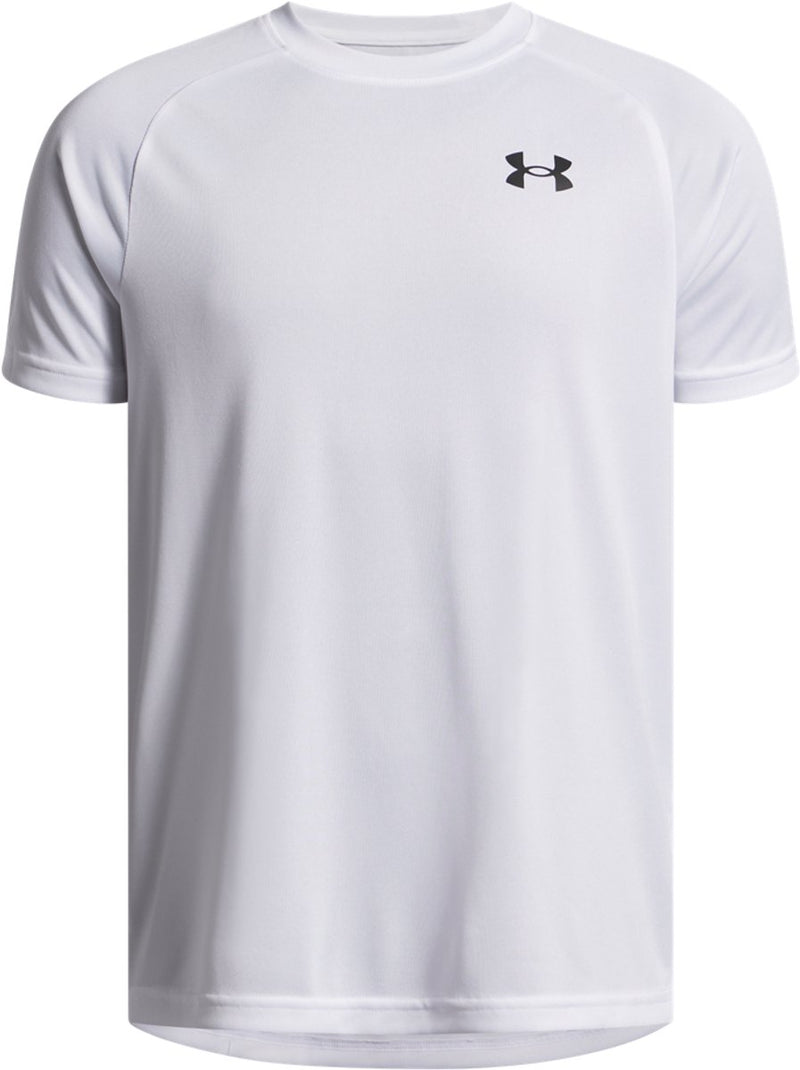 Maglia sportiva da ragazzo Under Armour UA Tech 2.0 SS-WHT - bianca - nera