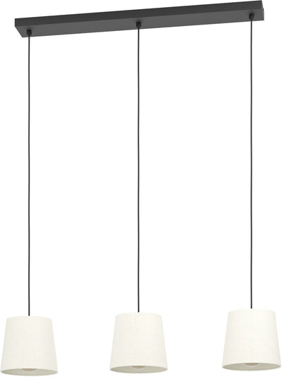 Lámpara colgante Eglo Febres - e27 - 88 cm - blanco y negro - tela de peluche
