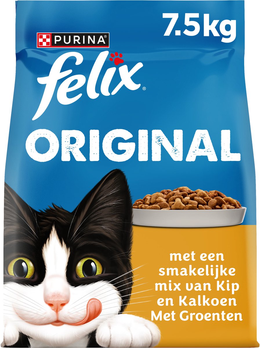 Felix originale - cibo secco per gatti - pollo tacchino - 7,5 kg