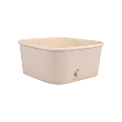 Depa contenitore per insalata in carta di bambù quadrato (25x 1,25ltr)