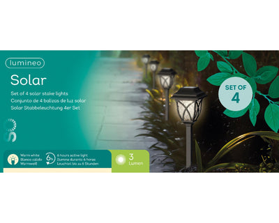 Lámpara solar Lumineo h33cm juego de 4