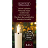 Lumineo dinerkaars led ribbel 24cm creme 2 st.