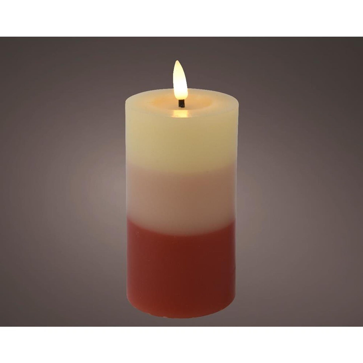 Lumineo led kaars vlamefffect verloop 11cm terra