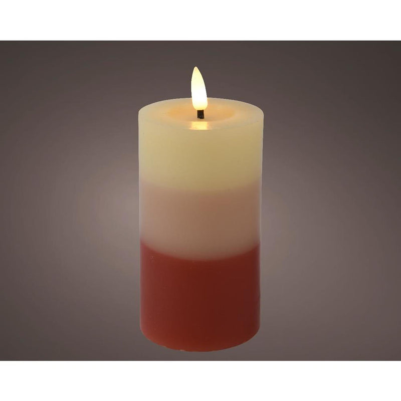 Lumineo led kaars vlamefffect verloop 11cm terra