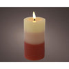 Lumineo led kaars met kleurverloop voor binnen met vlameffect en timer dia7x11cm terra werkt op 2xaaa batterijen (excl)