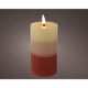 Lumineo led kaars met kleurverloop voor binnen met vlameffect en timer dia7x11cm terra werkt op 2xaaa batterijen (excl)