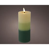Vela LED Lumineo con efecto llama, 15 cm, verde
