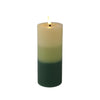 Vela LED Lumineo con efecto llama, 15 cm, verde