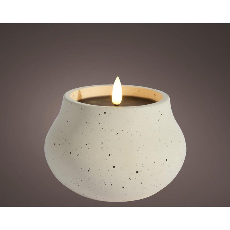 Lumineo led kaars vlameffect dia12cm creme