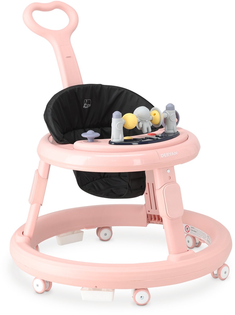 Sedia da passeggio Deryan Mover - inclusa barra di spinta - rosa