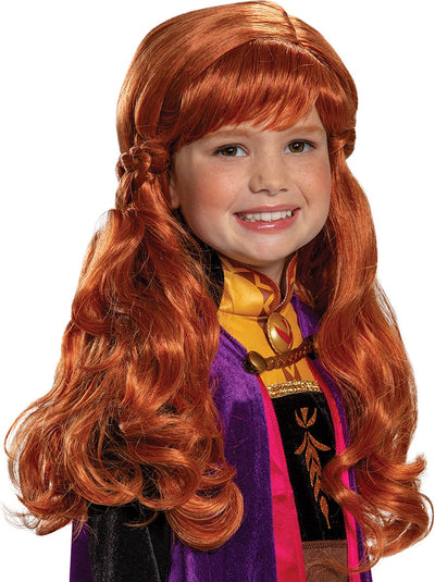 Disfraz disney - frozen 2, peluca anna - infantil, talla única infantil, niña