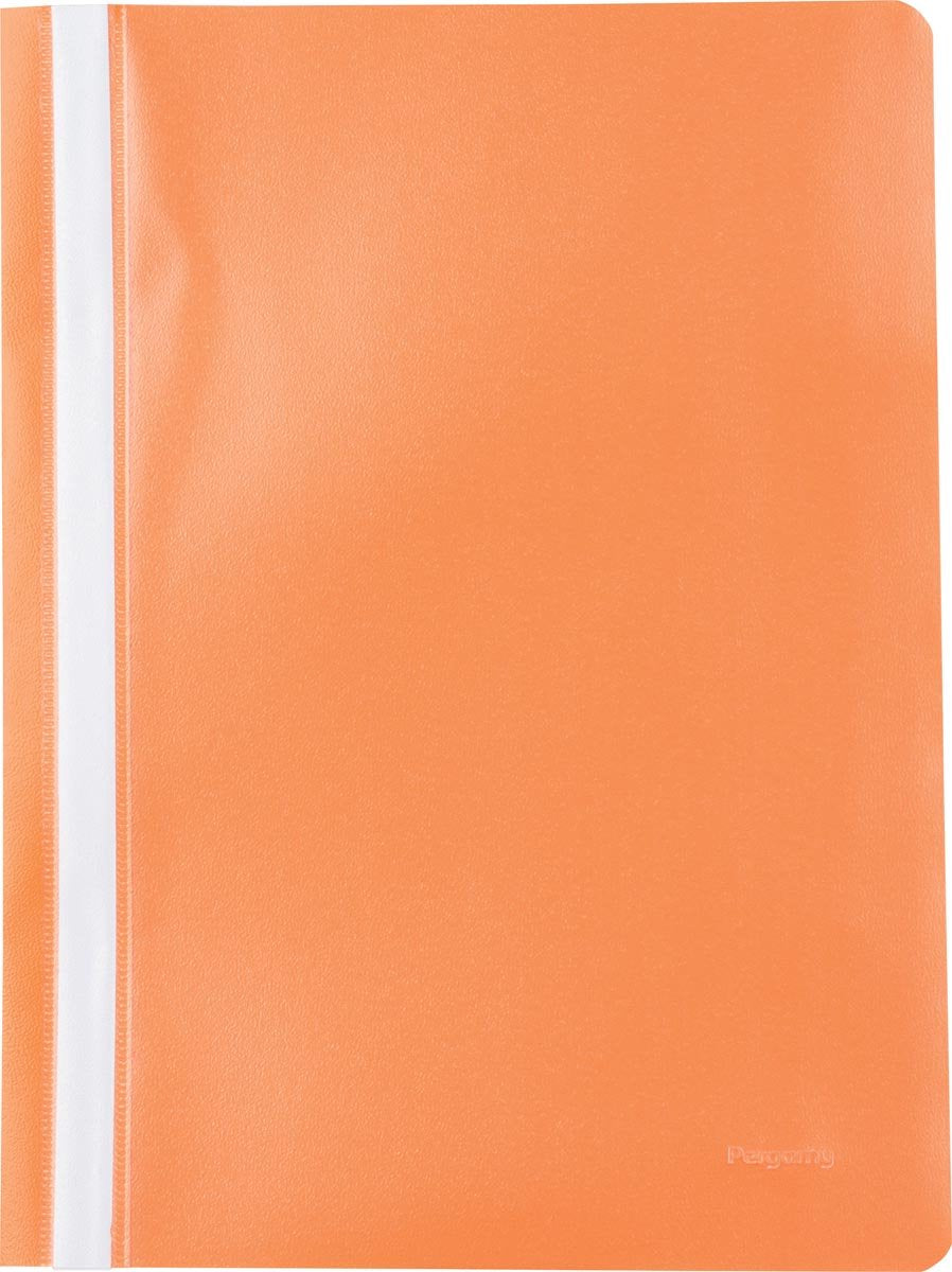 Pergamy snelhechtmap, ft a4, pp, pak van 5 stuks, oranje