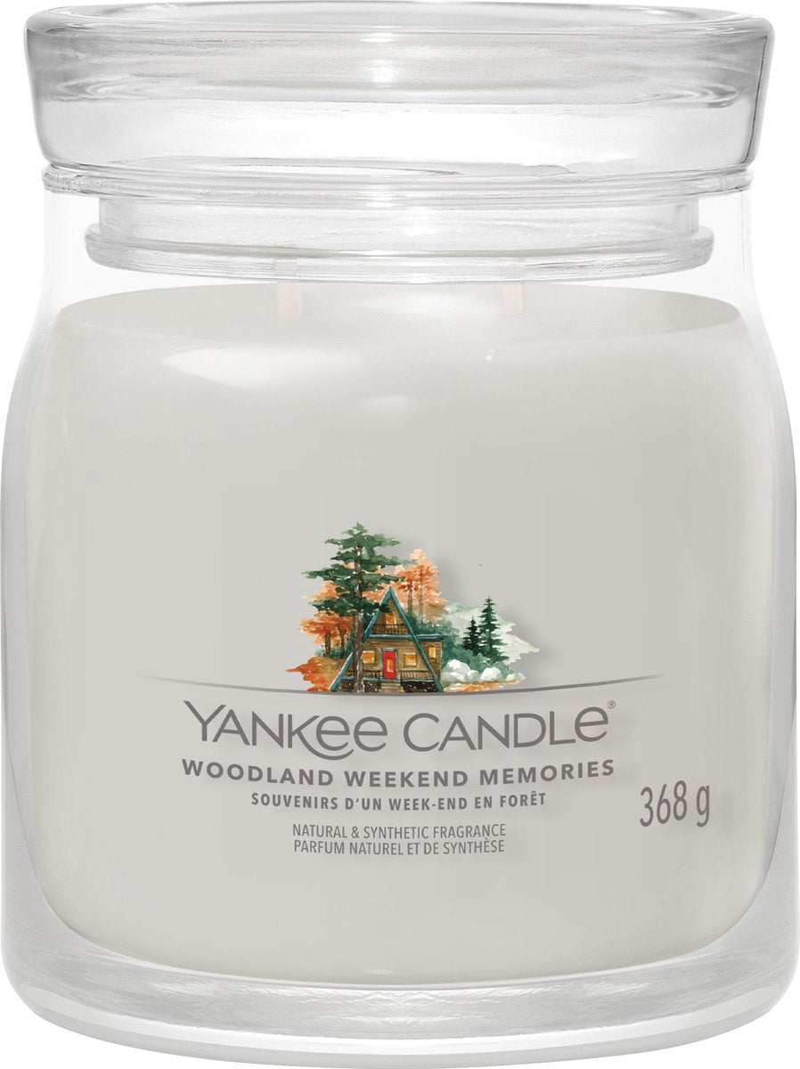 Yankee candle - woodland weekend memories medium geurkaars - 50 branduren - 2 lonten