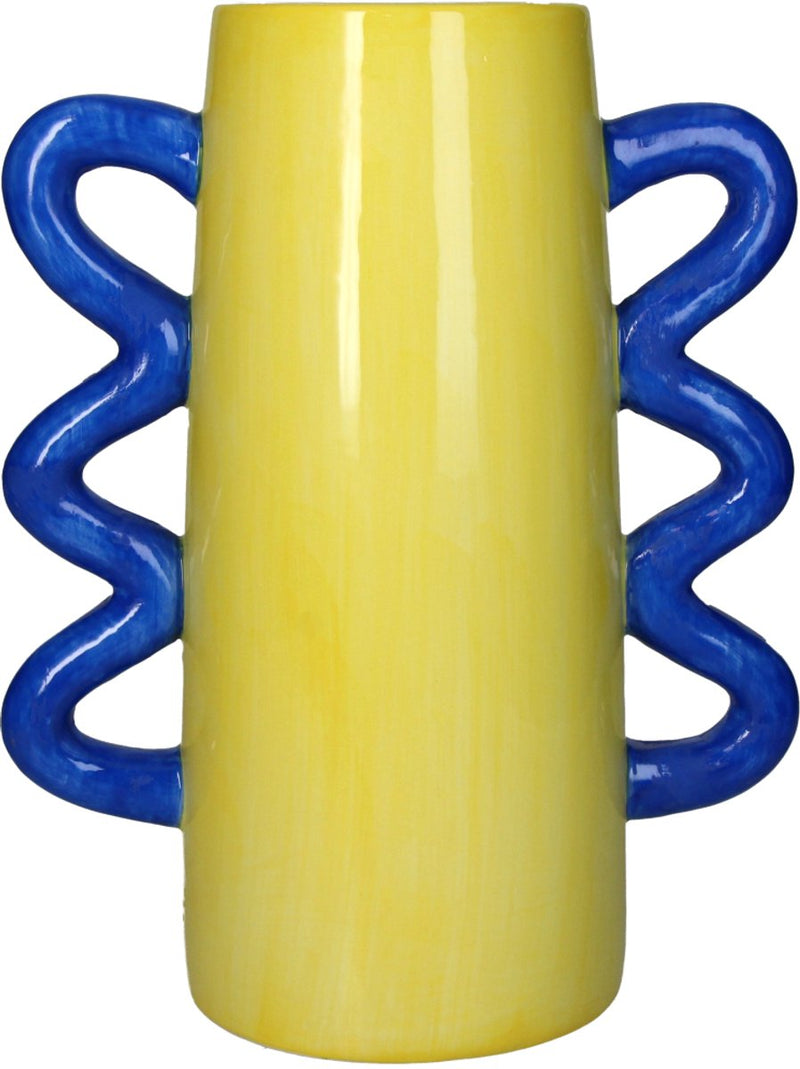 Jarrón colección HD loza amarillo 21,7x12,5x26,7cm