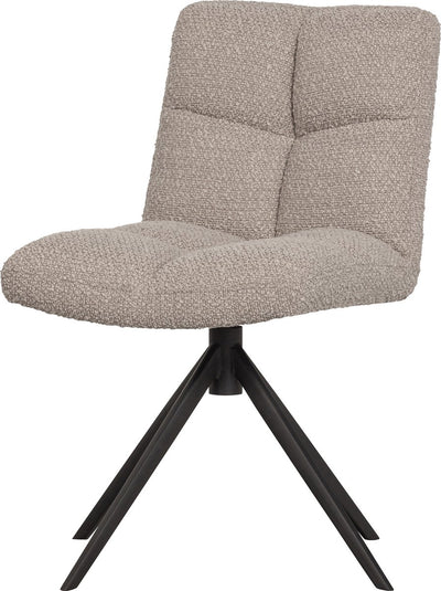 Sedia girevole per sala da pranzo Woood Vinny - bouclé - sabbia - 80x48x45