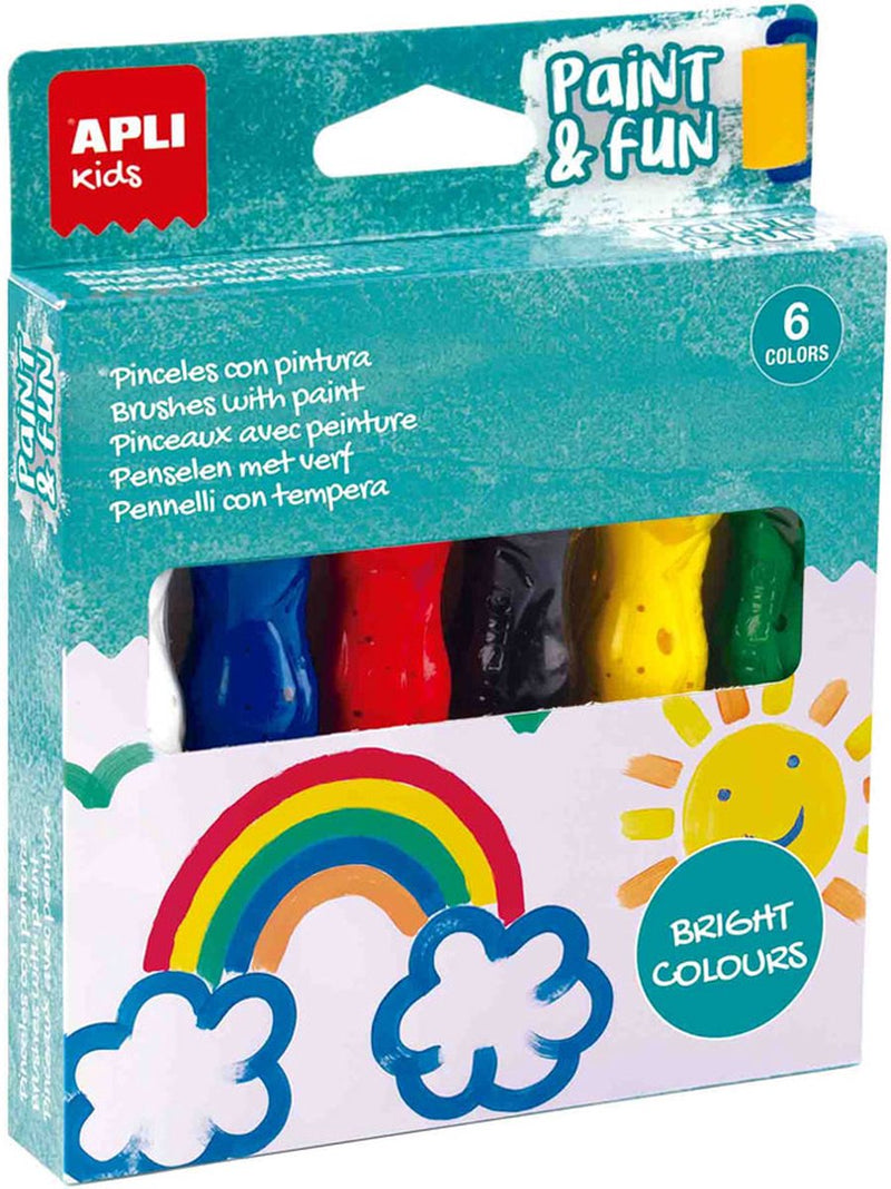 Apli tubi di pittura per bambini con pennello | 6 colori