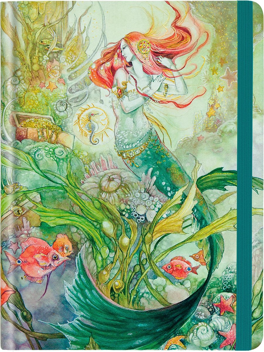 Libreta mediana Peter Pauper - Sirena - Con cierre elástico - 16x21 cm