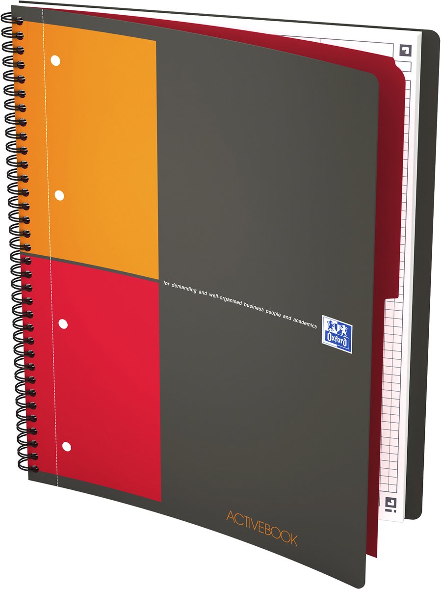 Oxford activebook schrijfblok schrift a4 80 vel zwart