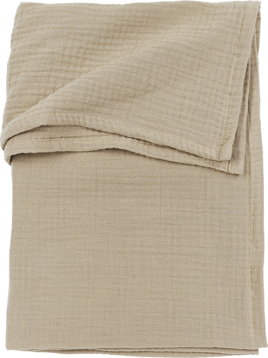 Meyco baby uni ledikant laken - pre-washed hydrofiel - sand - 100x150cm - 0.3 tog