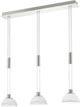 Eglo montefio - hanglamp - 3 lichts - nikkel-mat - alabaster glas - wit